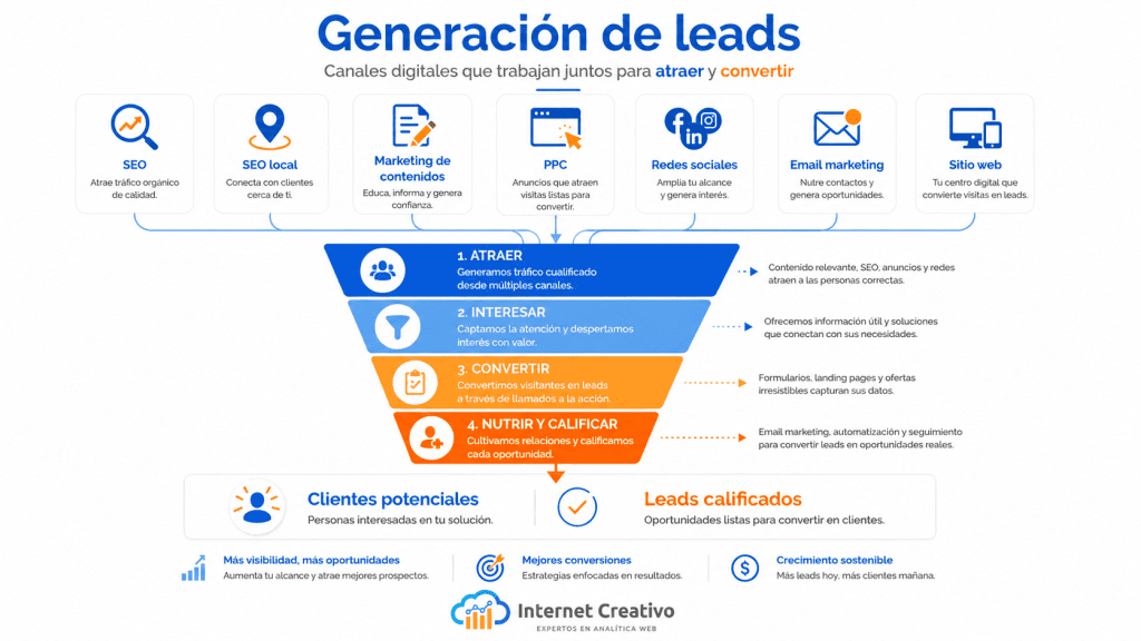 generación de leads para atraer clientes potenciales desde canales digitales